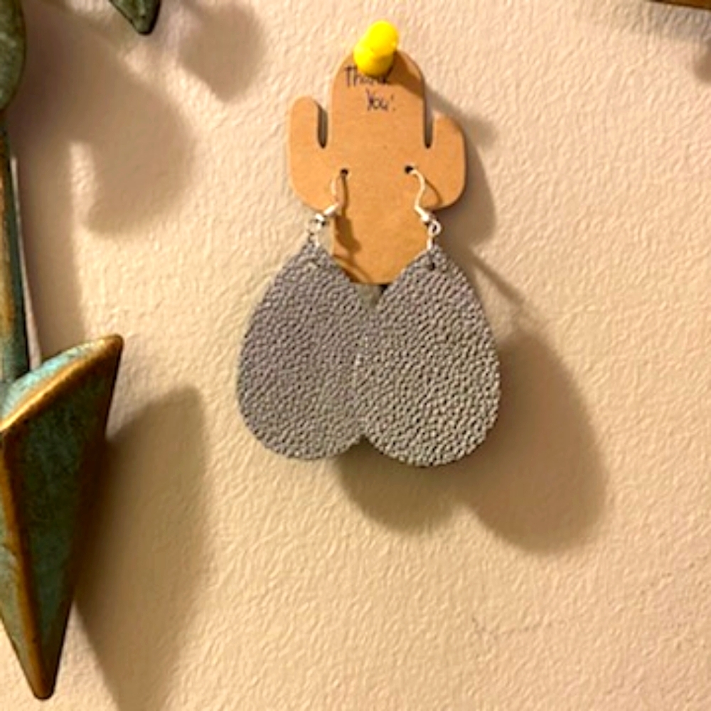 Leather faux earrings